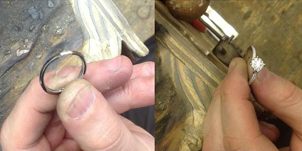 Ring-Resizing Diamond Set Shoulder Ring Re-sizing Service from Ace Jewellery, Leeds