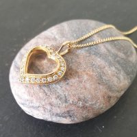 0.25ct Diamond Heart-Shaped Pendant Necklace 18ct Yellow Gold from Ace Jewellery, Leeds