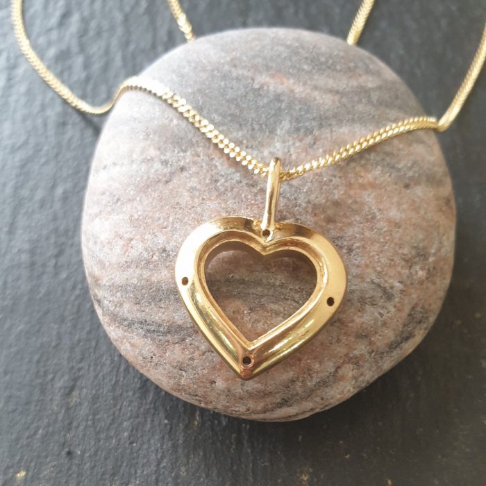 18ct Yellow Gold Heart Shaped Diamond Pendant from Ace Jewellery, Leeds