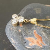 Three Stone Yellow Gold Diamond Trilogy Pendant from Ace Jewellery, Leeds