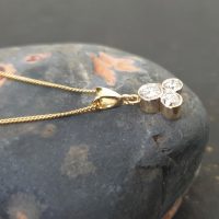 Three Stone Yellow Gold Diamond Trilogy Pendant from Ace Jewellery, Leeds