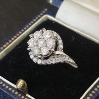 White Gold Diamond Halo Cluster Ring from Ace Jewellery, Leeds