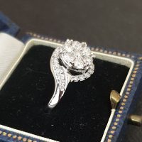 White Gold Diamond Halo Cluster Ring from Ace Jewellery, Leeds