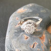 White Gold Diamond Halo Cluster Ring from Ace Jewellery, Leeds