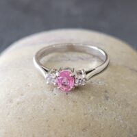 Pink Sapphire Diamond Trilogy Ring from Ace Jewellery, Leeds