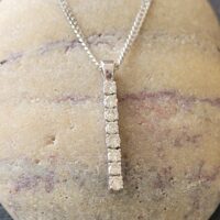 White Gold Diamond Bar Pendant from Ace Jewellery, Leeds