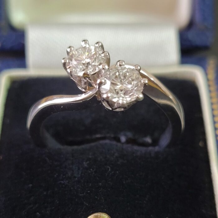 Victorian Style Platinum & Diamond Twist Ring from Ace Jewellery, Leeds