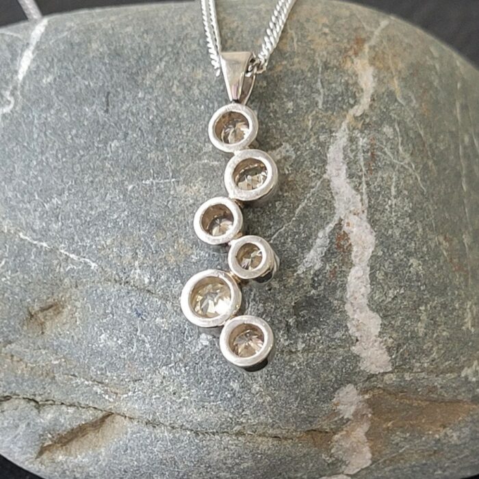 18ct White Gold Diamond Bubble Pendant Ace Jewellery