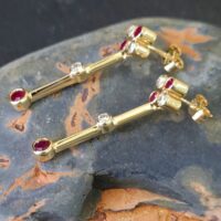 Yellow Gold Ruby & Diamond Earrings from Ace Jewellery, Leeds