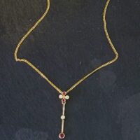 Yellow Gold Ruby & Diamond Pendant Necklace from Ace Jewellery, Leeds