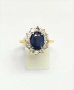 Sapphire & Diamond Cluster Ring repaired by Ace Jewellery, Leeds