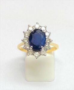 Sapphire & Diamond Cluster Ring repaired by Ace Jewellery, Leeds
