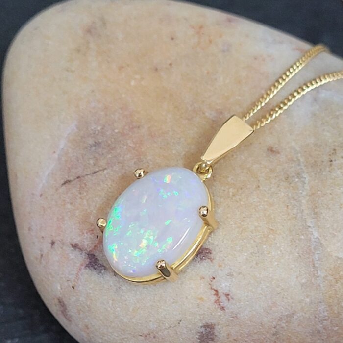 Oval Shaped Opal Pendant Yellow Gold from Ace Jewellery, Leeds