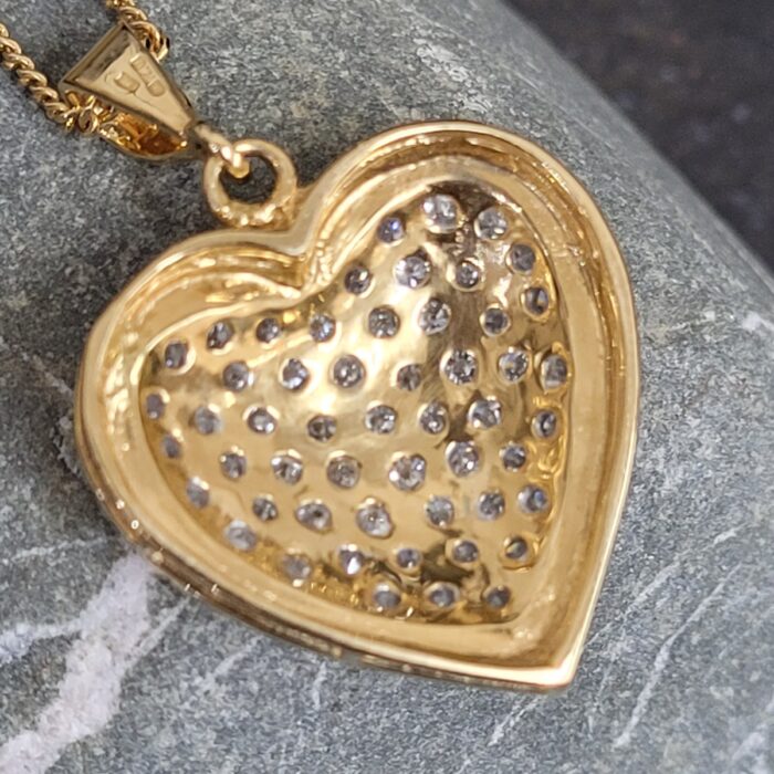 Yellow Gold & Diamond Heart Pendant Necklace from Ace Jewellery, Leeds