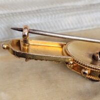 Antique Victorian Yellow Gold Enamel & Seed Pearl Brooch from Ace Jewellery, Leeds