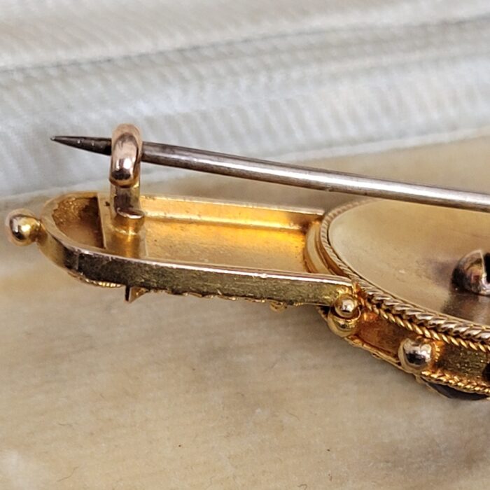 Antique Victorian Yellow Gold Enamel & Seed Pearl Brooch from Ace Jewellery, Leeds