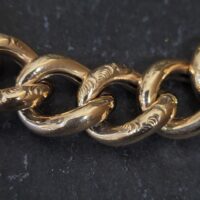 Edwardian Heart Padlock Curb Bracelet 9ct Yellow Gold from Ace Jewellery, Leeds