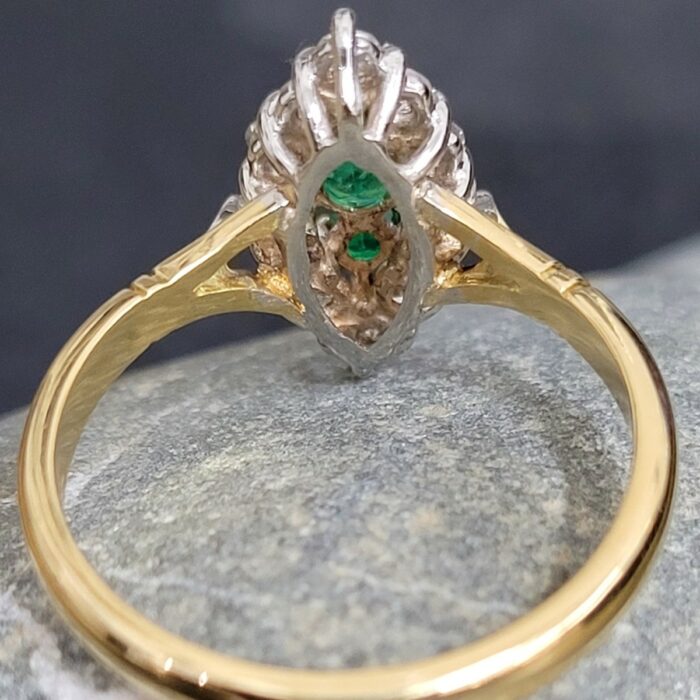 Emerald & Diamond 18ct Yellow Gold Cluster Ring from Ace Jewellery, Leeds