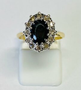 Sapphire & Diamond Yellow Gold Ring repaired by Ace Jewellery, Leeds