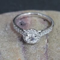 0.75ct Brilliant Cut Diamond Solitaire Halo Ring Platinum from Ace Jewellery, Leeds