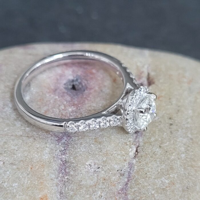 0.75ct Brilliant Cut Diamond Solitaire Halo Ring Platinum from Ace Jewellery, Leeds