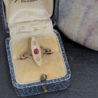 0.28ct Antique Ruby & Diamond Rose Gold Statement Ring from Ace Jewellery, Leeds