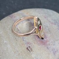 0.28ct Antique Ruby & Diamond Rose Gold Statement Ring from Ace Jewellery, Leeds