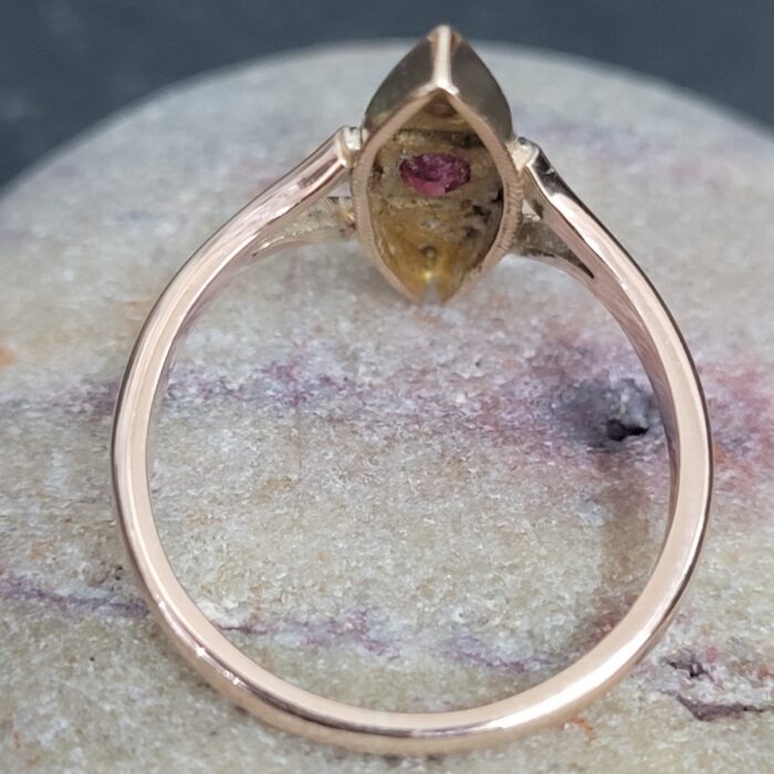 0.28ct Antique Ruby & Diamond Rose Gold Statement Ring from Ace Jewellery, Leeds