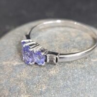 1.20ct Tanzanite & Baguette Diamond Seven Stone Ring 18ct White Gold from Ace Jewellery, Leeds
