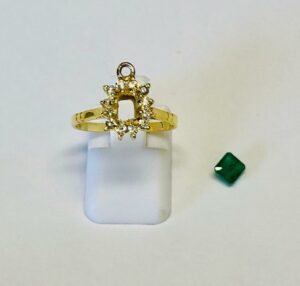 Emerald & Diamond Yellow Gold Cluster Ring re-modelled by Ace Jewellery, Leeds