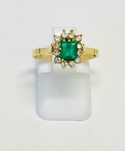 Emerald & Diamond Yellow Gold Cluster Ring re-modelled by Ace Jewellery, Leeds