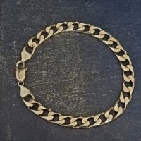 Men's 9ct Yellow Gold 8.5 Inch Open Curb Bracelet from Ace Jewellery, Leeds
