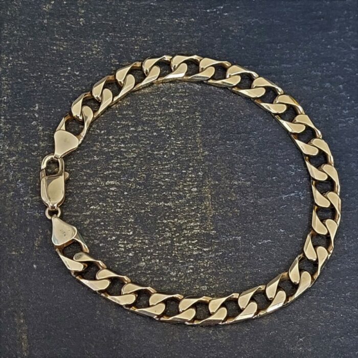 Vintage 9ct Gold Curb Bracelet - Aladdins Cave Jewellery
