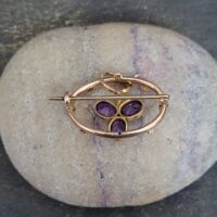 Antique Victorian Amethyst & Seed Pearl Brooch 9ct Yellow Gold from Ace Jewellery, Leeds