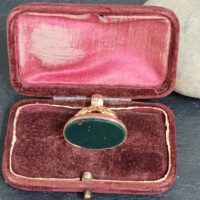 Antique Victorian Bloodstone Fob Pendant 9ct Yellow Gold from Ace Jewellery, Leeds