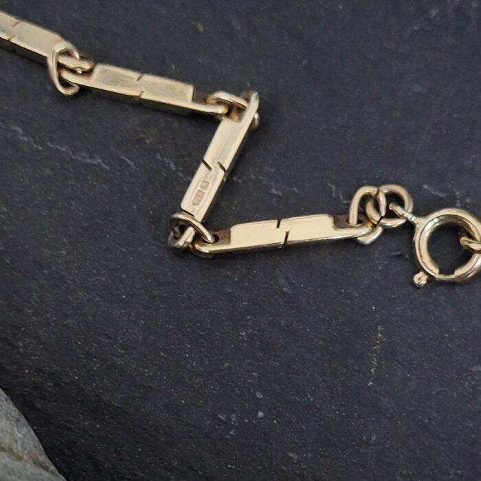 9ct Yellow Gold Oblong Block & Ring Chain from Ace Jewellery, Leeds