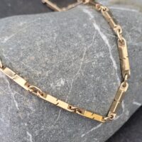 9ct Yellow Gold Oblong Block & Ring Chain from Ace Jewellery, Leeds