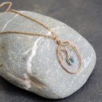 9ct Rose Gold Antique 0.75ct Aquamarine Pendant Necklace from Ace Jewellery, Leeds