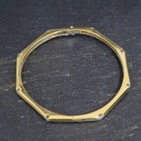 18ct Yellow Gold & Diamond Octagon Shaped Bangle from Ace Jewellery, Leeds