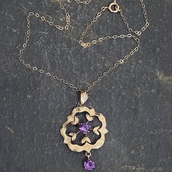 Antique 9ct Yellow Gold & Amethyst Pendant from Ace Jewellery, Leeds