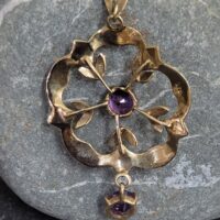 Antique 9ct Yellow Gold & Amethyst Pendant from Ace Jewellery, Leeds