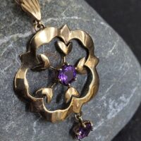 Antique 9ct Yellow Gold & Amethyst Pendant from Ace Jewellery, Leeds