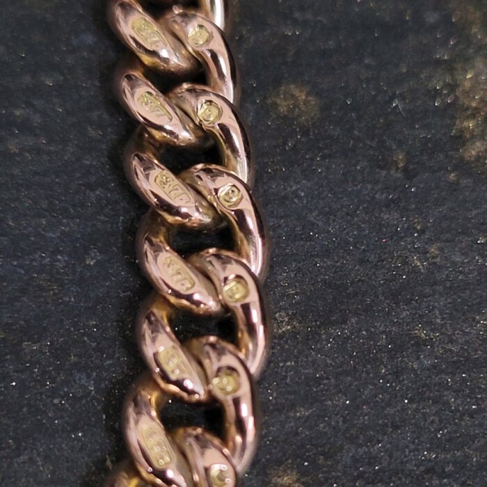 9ct Rose Gold Curb Link Padlock Bracelet from Ace Jewellery, Leeds