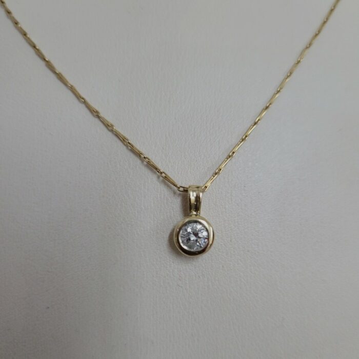 0.25ct Yellow Gold Round Diamond Solitaire Pendant Necklace from Ace Jewellery, Leeds