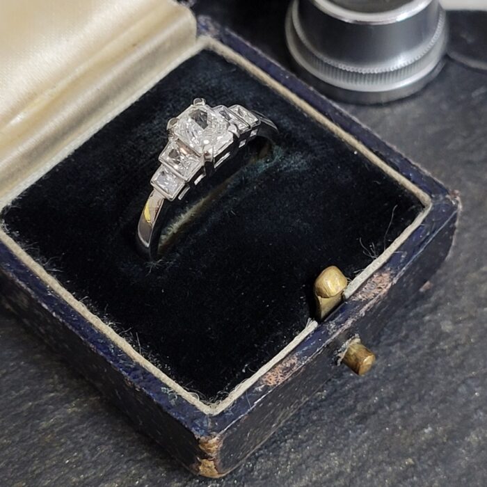 1.00ct Five Stone Radiant Cut Diamond Platinum Ring from Ace Jewellry, Leeds