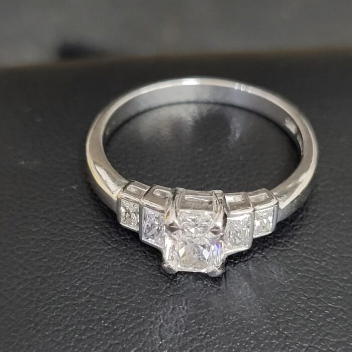 1.00ct Five Stone Radiant Cut Diamond Platinum Ring from Ace Jewellry, Leeds