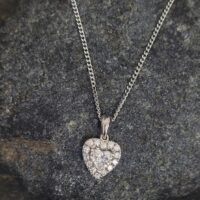 18ct White Gold 0.32ct Diamond Halo Pendant & Chain from Ace Jewellery, Leeds