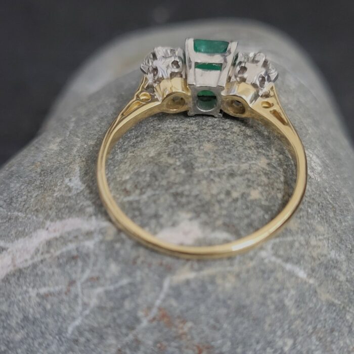 1.10ct Emerald & Diamond Ring 18ct Yellow Gold from Ace Jewellery, Leeds