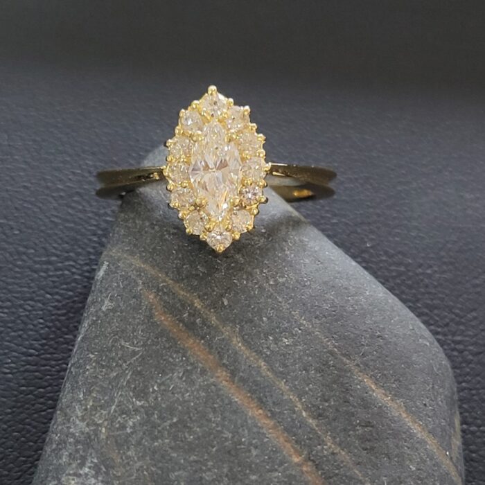 0.90ct Marquise Cut Diamond Ring 18ct Yellow Gold from Ace Jewllery, Leeds