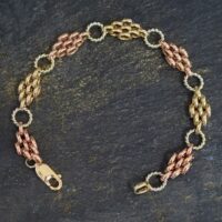 9ct Yellow, White & Rose Gold Fancy Bracelet from Ace Jewellery, Leeds